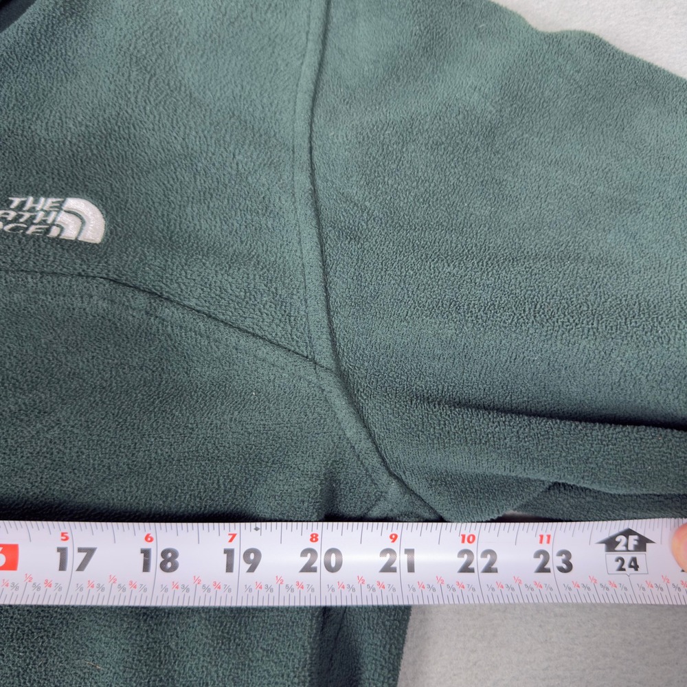 The North Face Mens Full Zip Fleece Jacket Green Orange Trim Medium - Picture 5 of 7